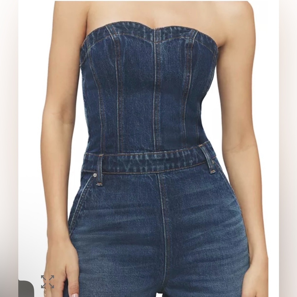 NWT Hudson The Creator Sweetheart Denim Wide Leg Jumpsuit in Stone Blue. Size 25 - Picture 4 of 15
